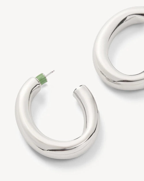 1.5" Perfect Oval Hoops (Silver)