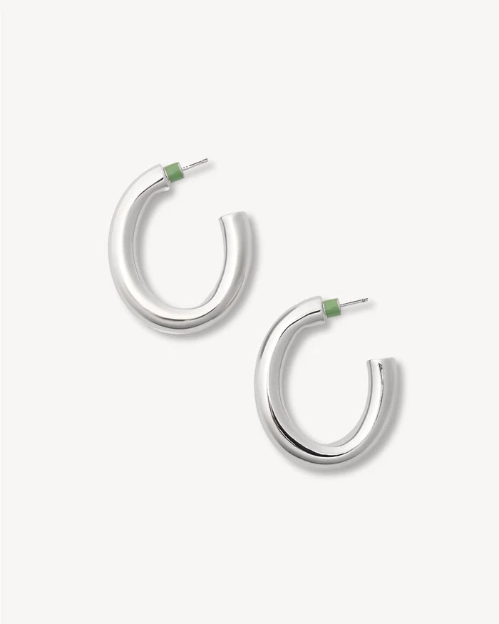 1.5" Perfect Oval Hoops (Silver)