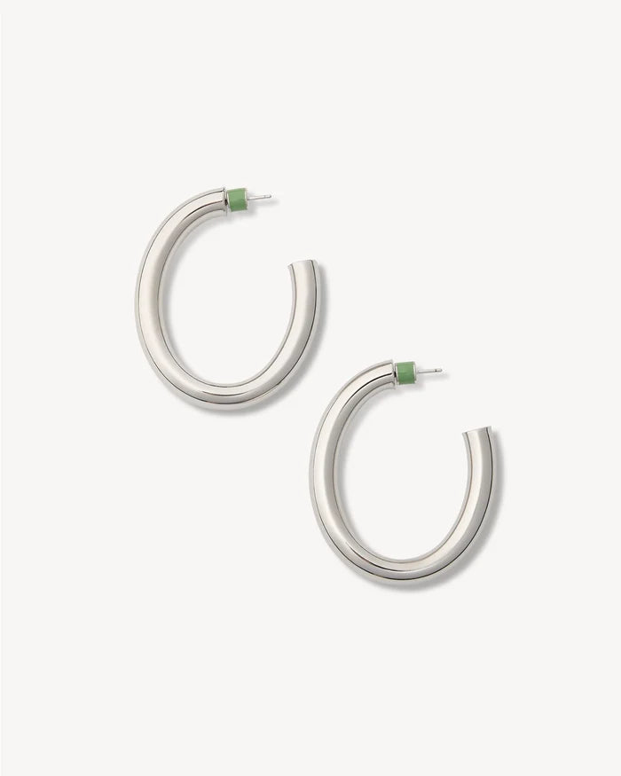 2" Perfect Oval Hoops (Silver)