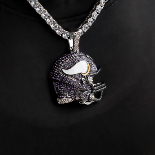 2025 Minnesota Vikings Team Helmet Pendant - White Gold