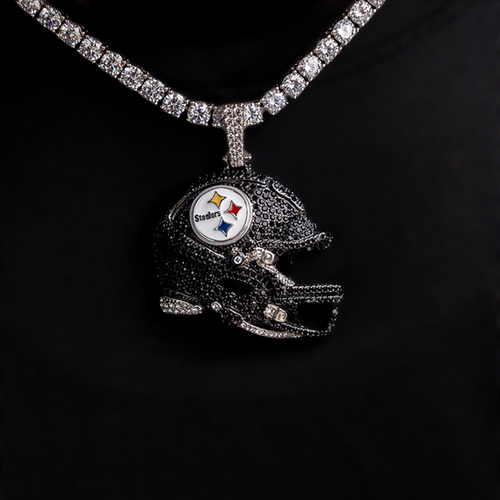 2025 Pittsburgh Steelers Team Helmet Pendant - White Gold