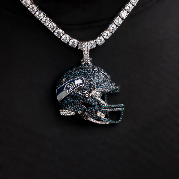 2025 Seattle Seahawks Team Helmet Pendant - White Gold