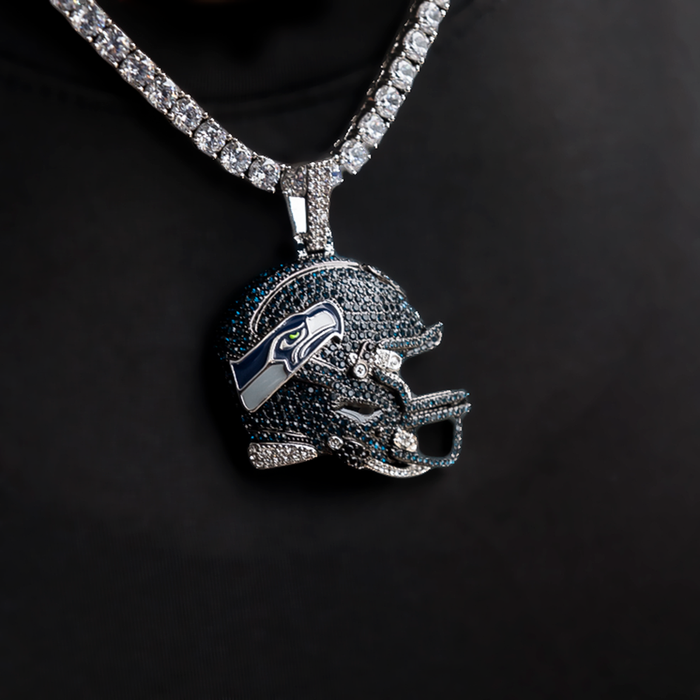 2025 Seattle Seahawks Team Helmet Pendant - White Gold
