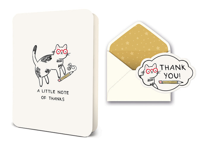 A Little Note of Thanks Deluxe Greeting Card
