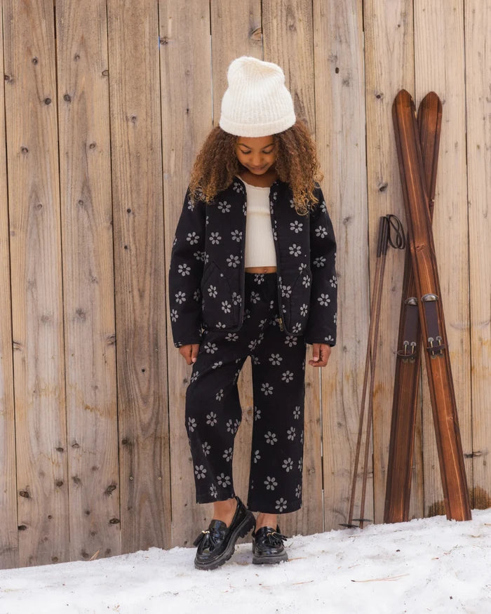 Alix Quilted Jacket (Black Daisy)
