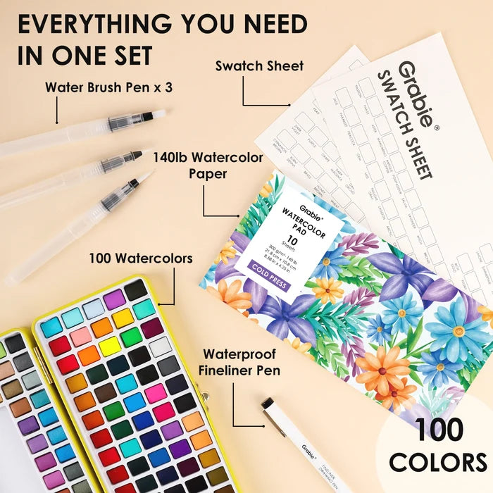 All-In-One Watercolor Kit (Set of 100)