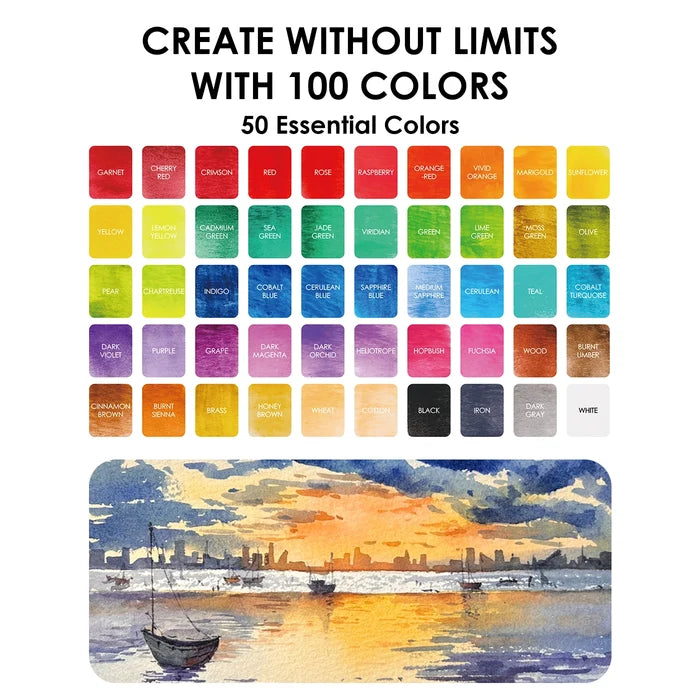 All-In-One Watercolor Kit (Set of 100)