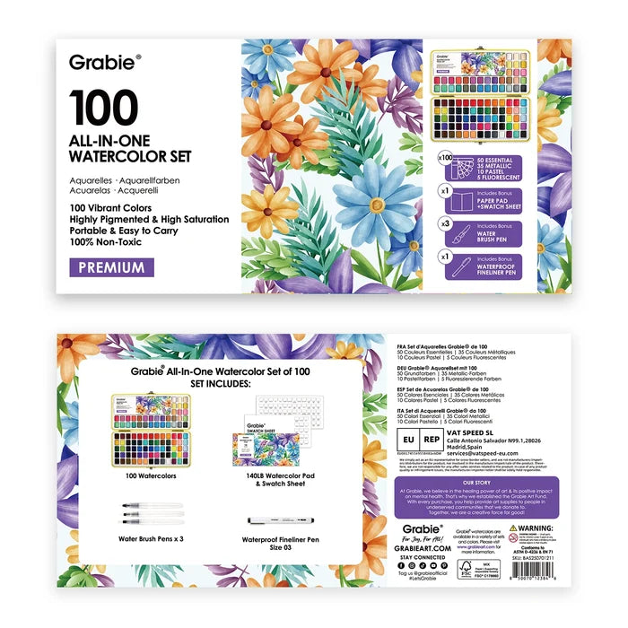 All-In-One Watercolor Kit (Set of 100)