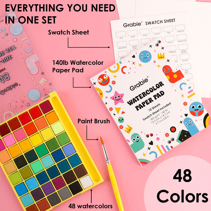 All-In-One Watercolor Kit (Set of 48)