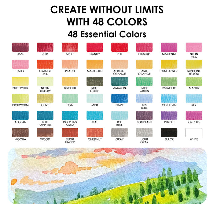 All-In-One Watercolor Kit (Set of 48)