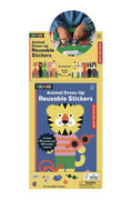 Kinderland Animal Dress-Up Reusable Stickers packaging with a lion illustration on a white background.