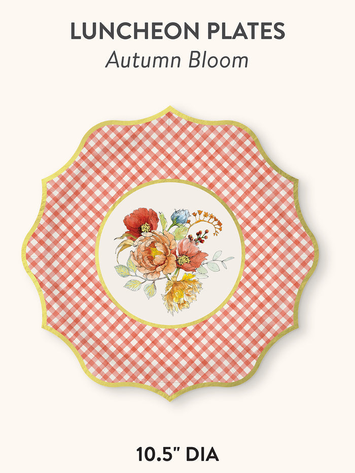 Autumn Bloom Die-Cut Luncheon Paper Plate