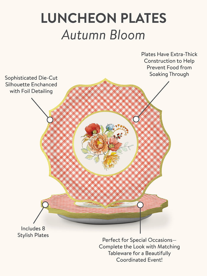 Autumn Bloom Die-Cut Luncheon Paper Plate