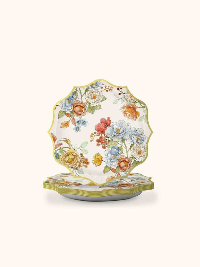 Autumn Bloom Die-Cut Paper Dessert Plate