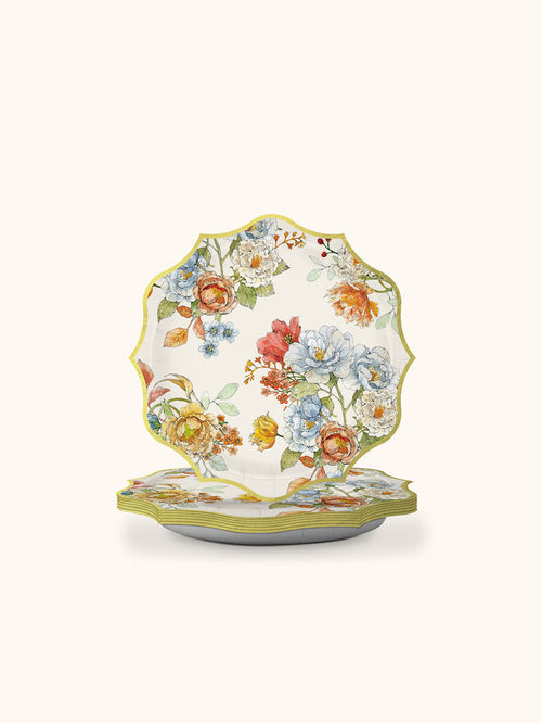 Autumn Bloom Die-Cut Paper Dessert Plate