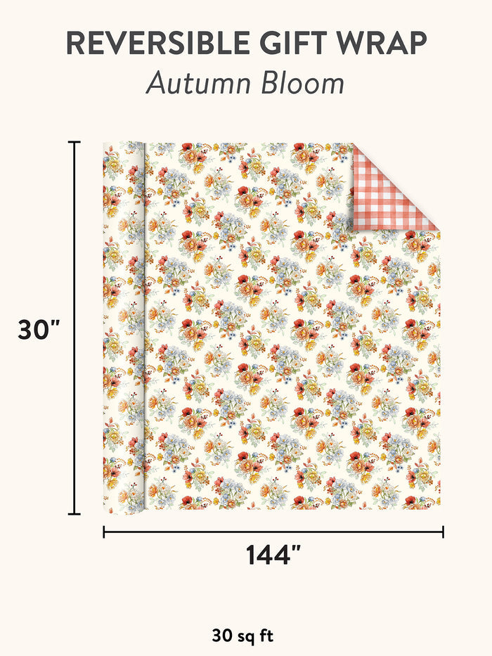 Autumn Bloom Reversible Gift Wrap
