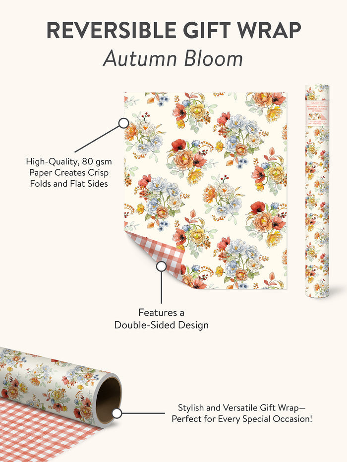 Autumn Bloom Reversible Gift Wrap