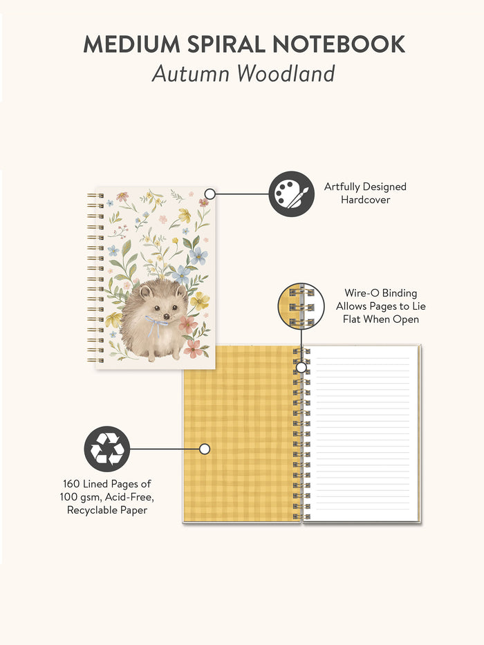 Autumn Woodland Medium Spiral Notebook