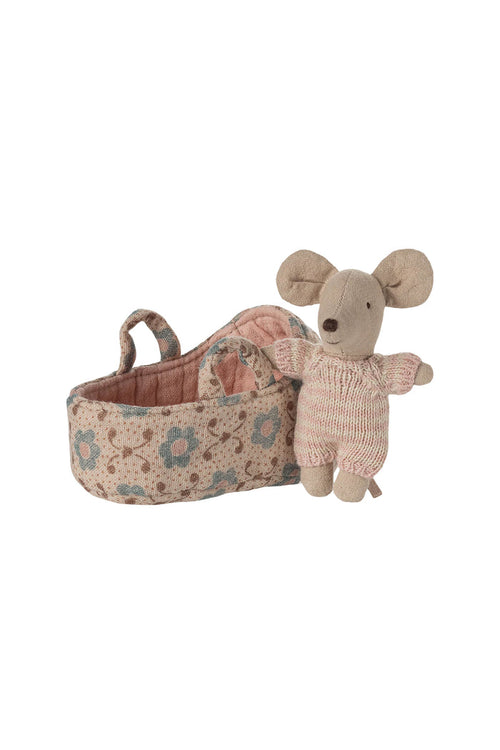 Baby Mouse in Carry Cot (Rose)