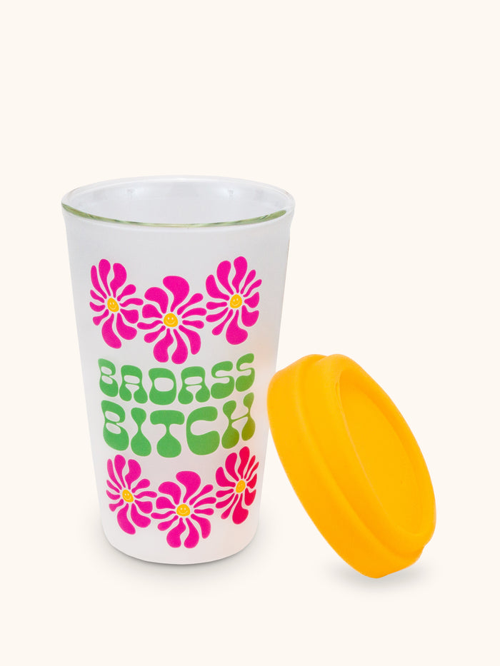 Badass Bitch Glass Coffee Tumbler