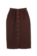 Brown skirt with button details on a white background