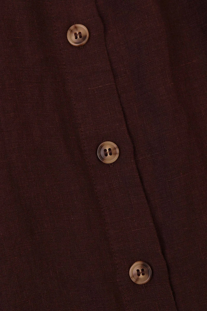 Basic Button Front Skirt (Chocolate)