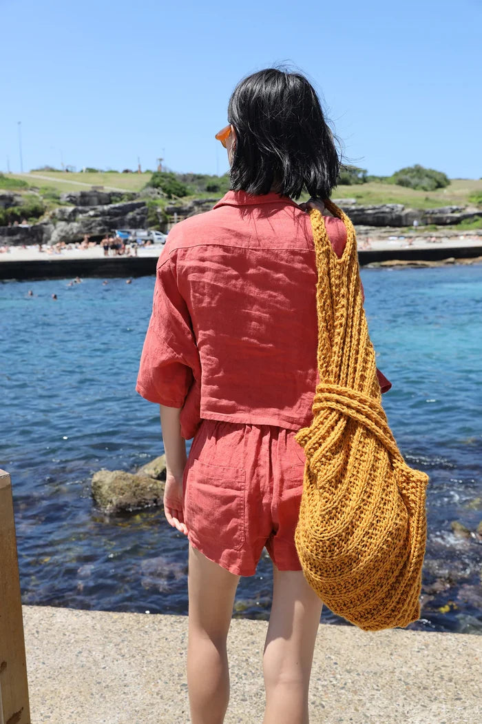 Basic Linen Shorts (Paprika)