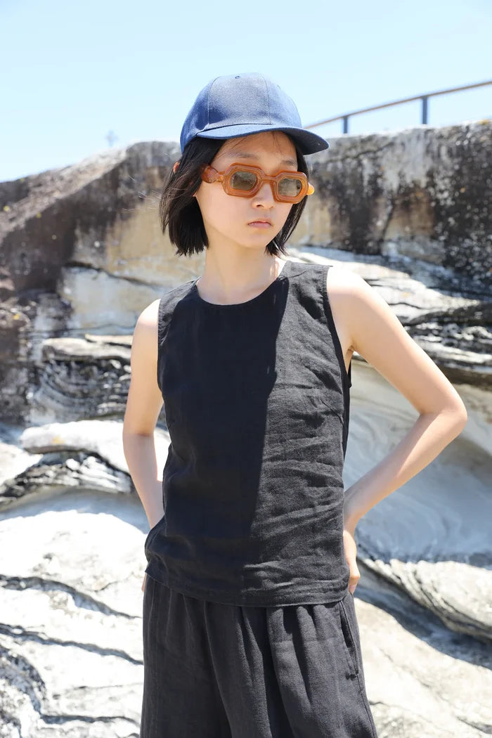 Basic Linen Vest (Black)