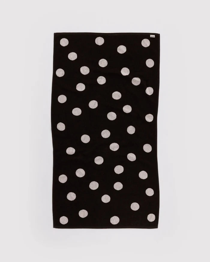 Bath Towel (Cream + Black Polka Dot)