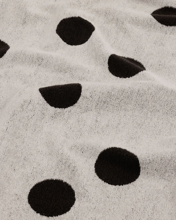 Bath Towel (Cream + Black Polka Dot)