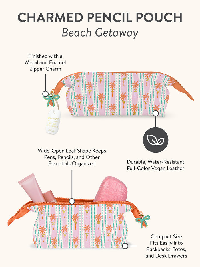 Beach Getaway Charmed Pencil Pouch