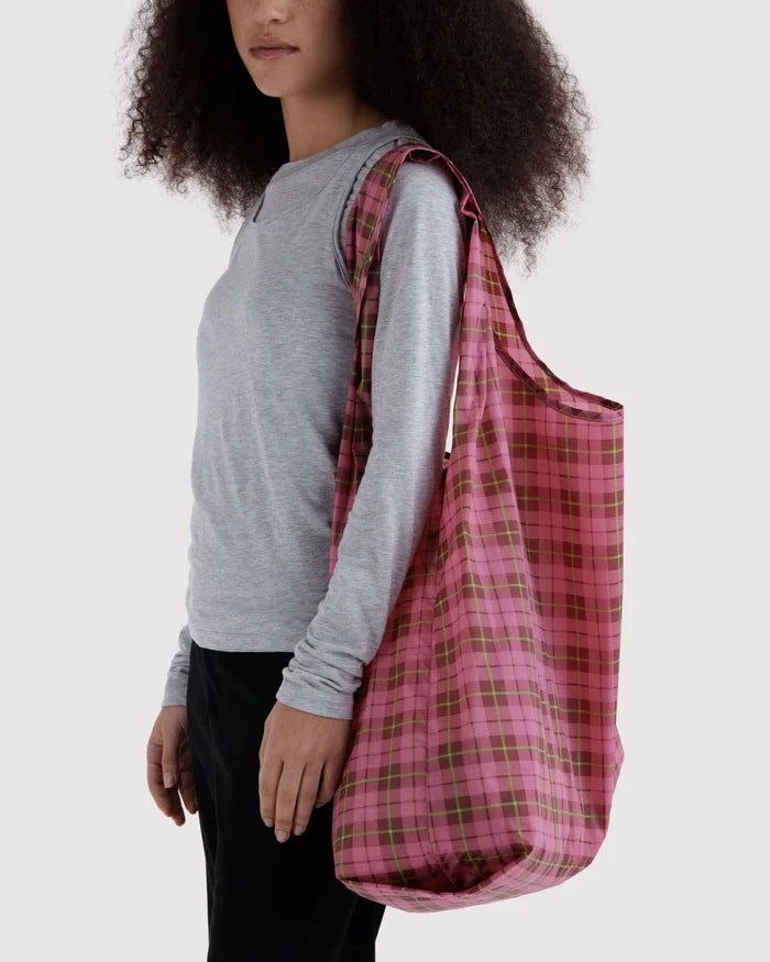Big Reusable Tote (Azalea Pink Tartan)