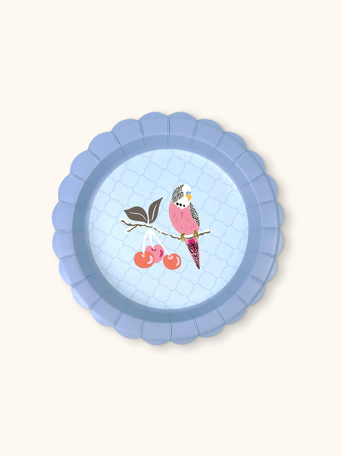 Birds in the Cherry Tree Scalloped Dessert Plates