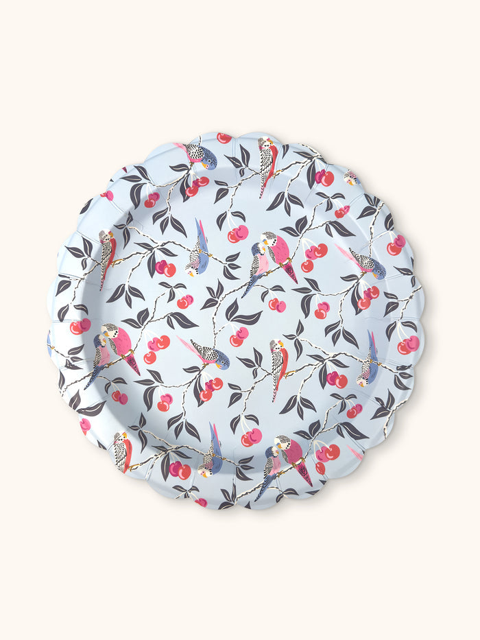 Birds in the Cherry Tree Scalloped Lunch Plates