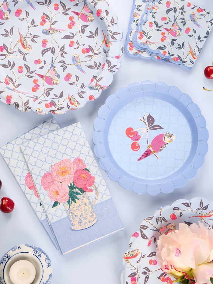 Birds in the Cherry Tree Scalloped Lunch Plates