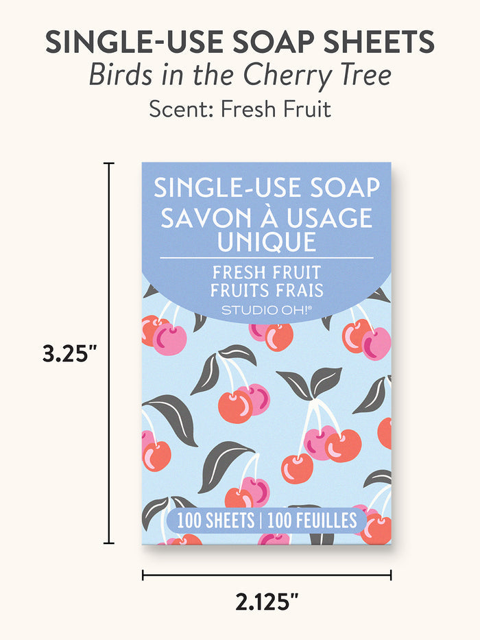 Birds in the Cherry Tree Single-Use Soap Sheets