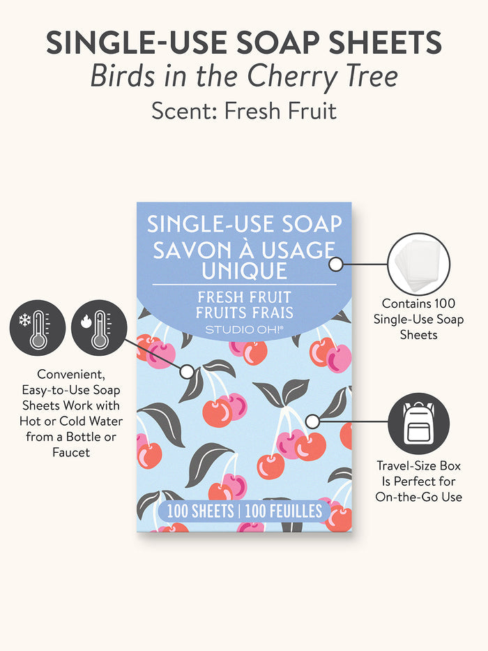 Birds in the Cherry Tree Single-Use Soap Sheets
