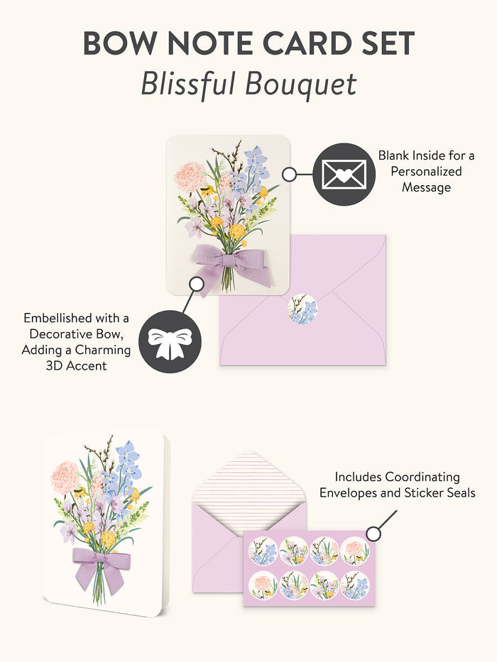 Blissful Bouquet Bow Note Card Set