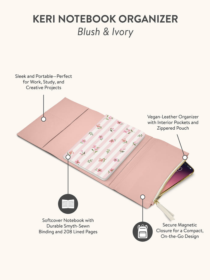 Blush & Ivory Keri Notebook Organizer