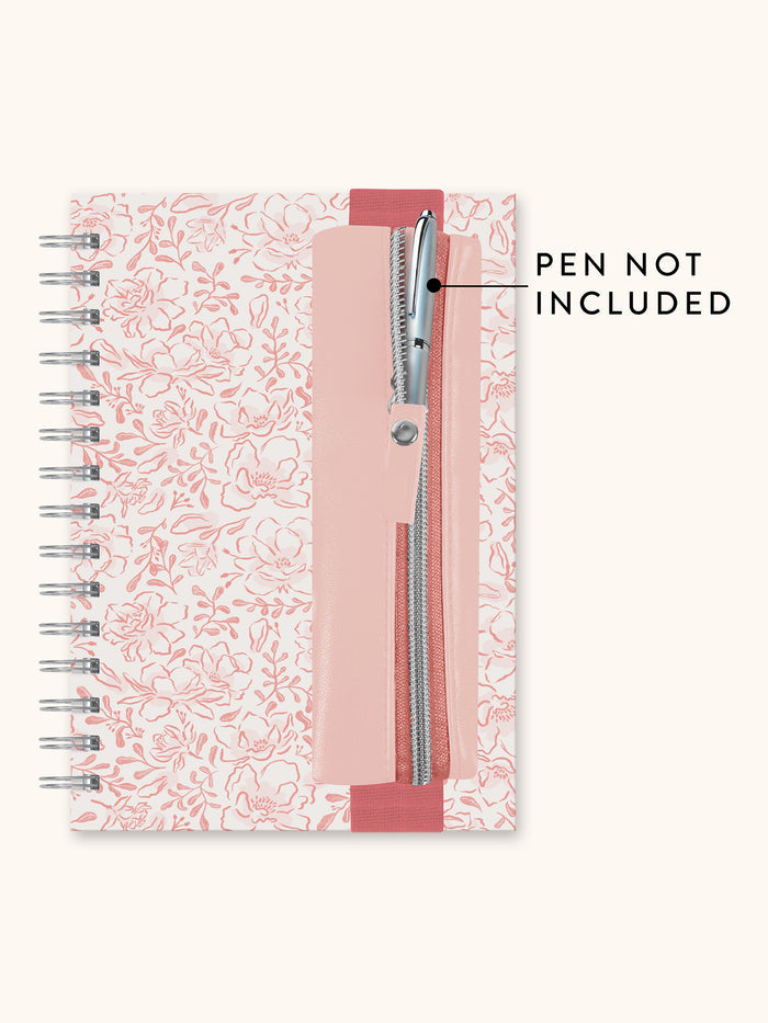 Blushing Blooms Oliver Notebook with Pen Pocket