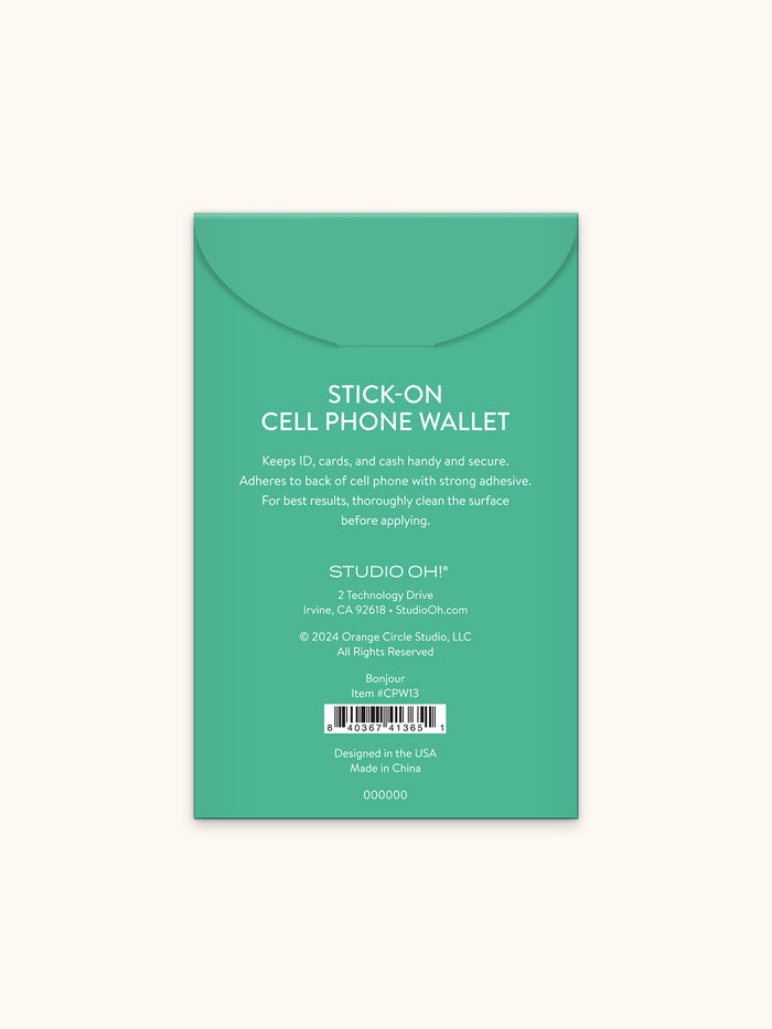 Bonjour Stick-On Cell Phone Wallet