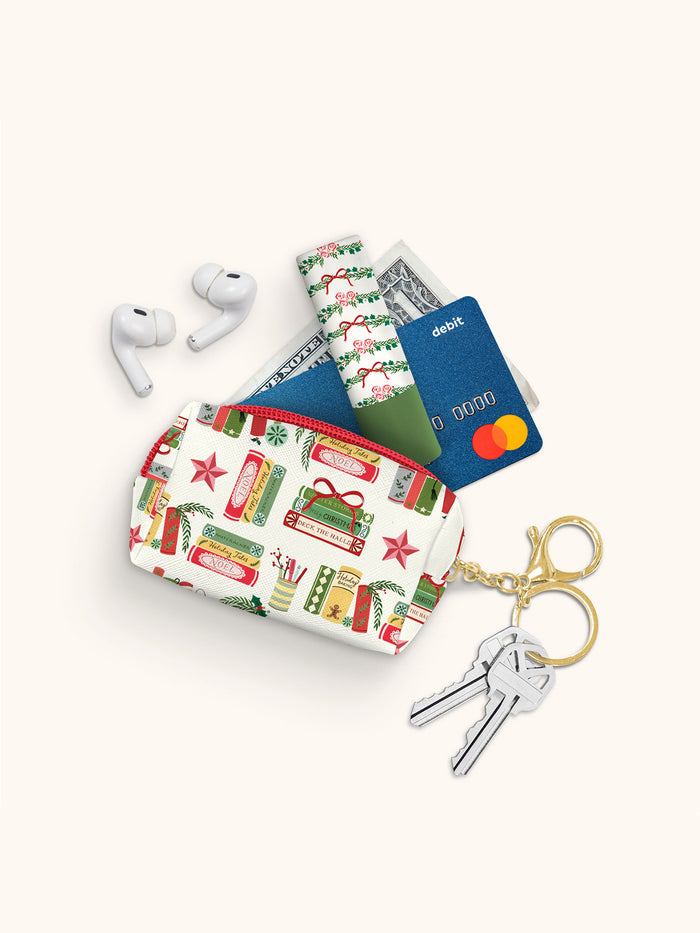Bookish Christmas Key Chain Pouch