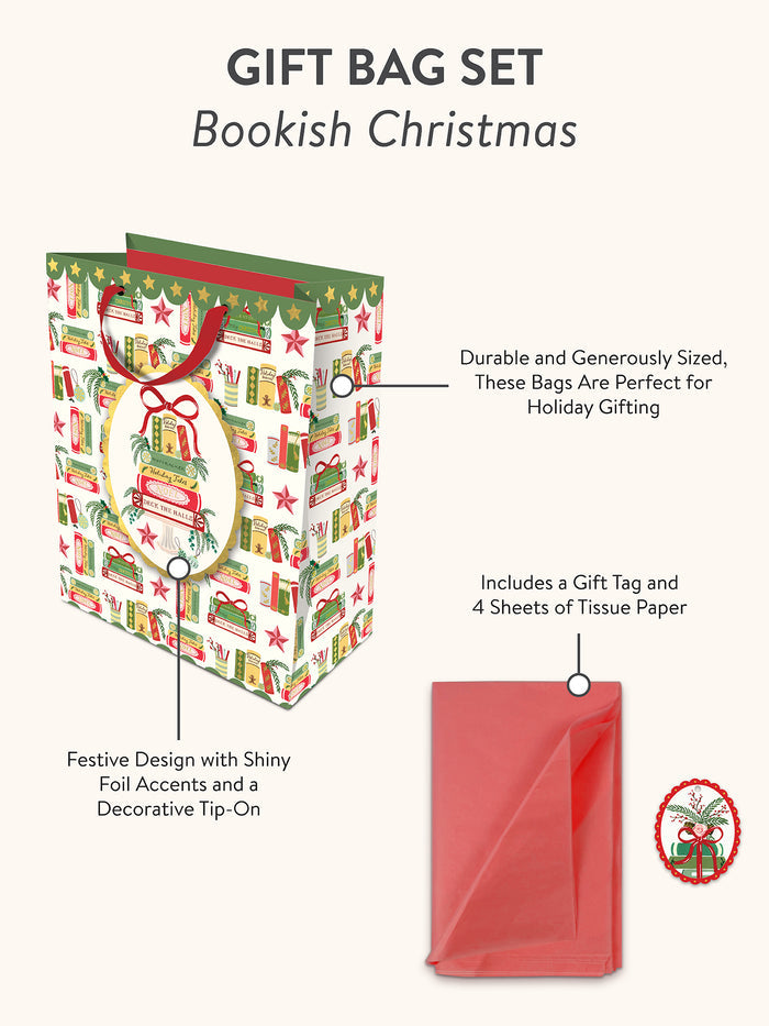 Bookish Christmas Large Gift Bag Set