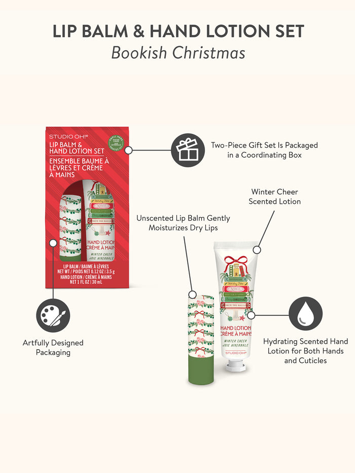 Bookish Christmas Lip Balm & Hand Lotion Set