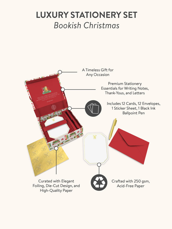 Bookish Christmas Luxury Stationery Set