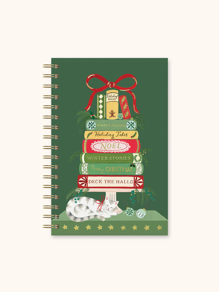 Bookish Christmas Medium Spiral Notebook