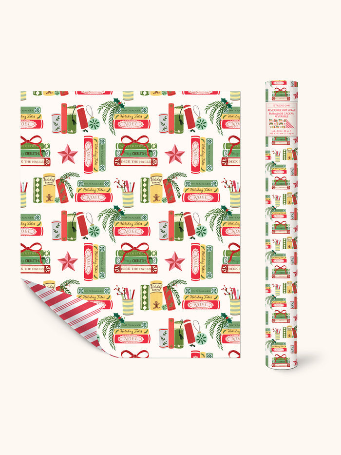 Bookish Christmas Reversible Gift Wrap