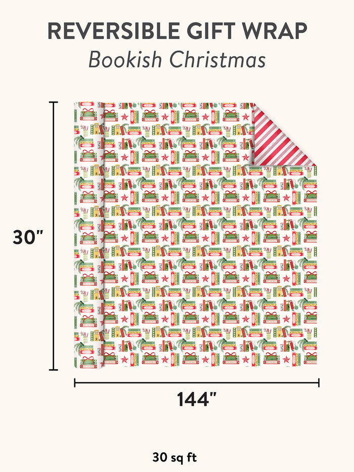 Bookish Christmas Reversible Gift Wrap