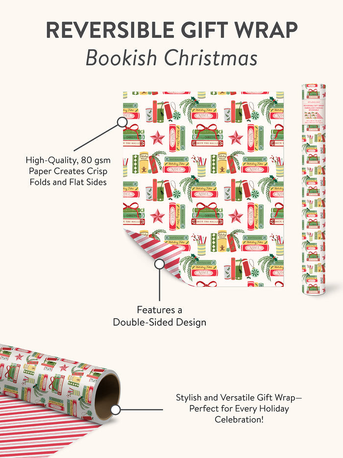 Bookish Christmas Reversible Gift Wrap