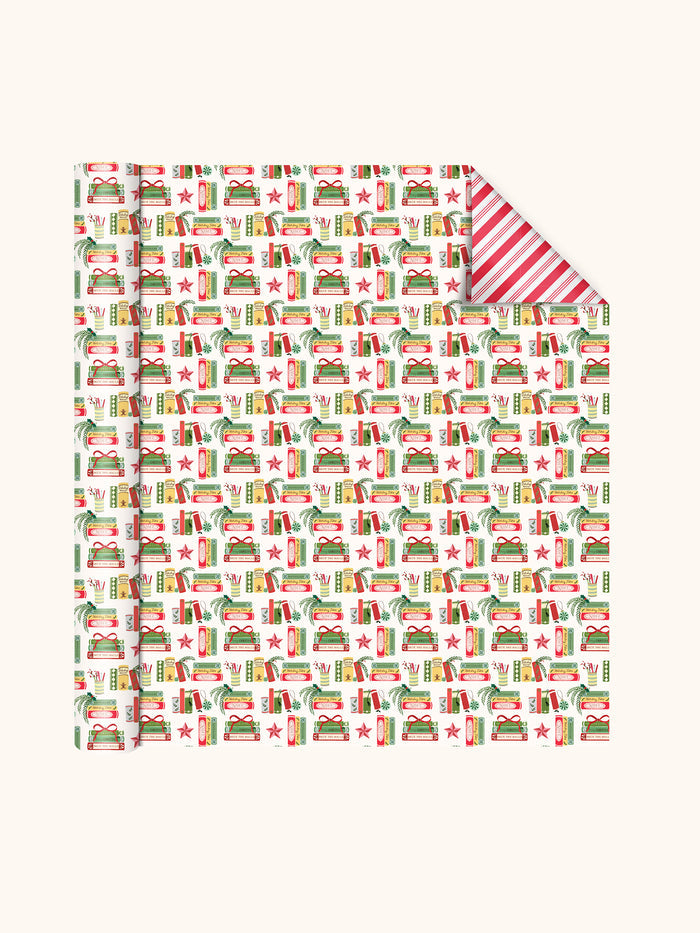 Bookish Christmas Reversible Gift Wrap